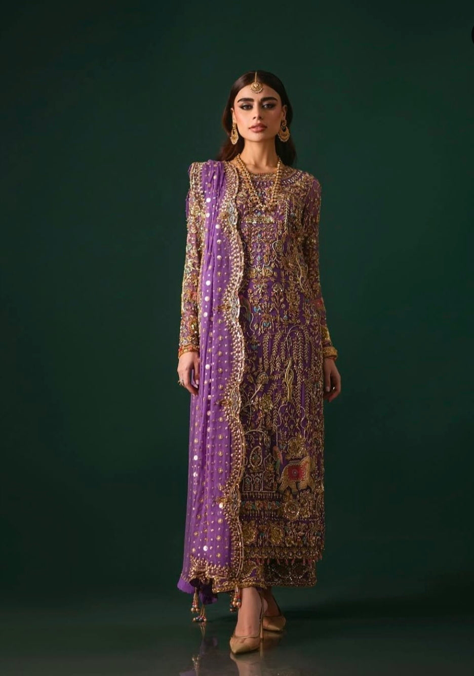 Nomi Ansari Draped in Rich Purple Ayla's Atelier